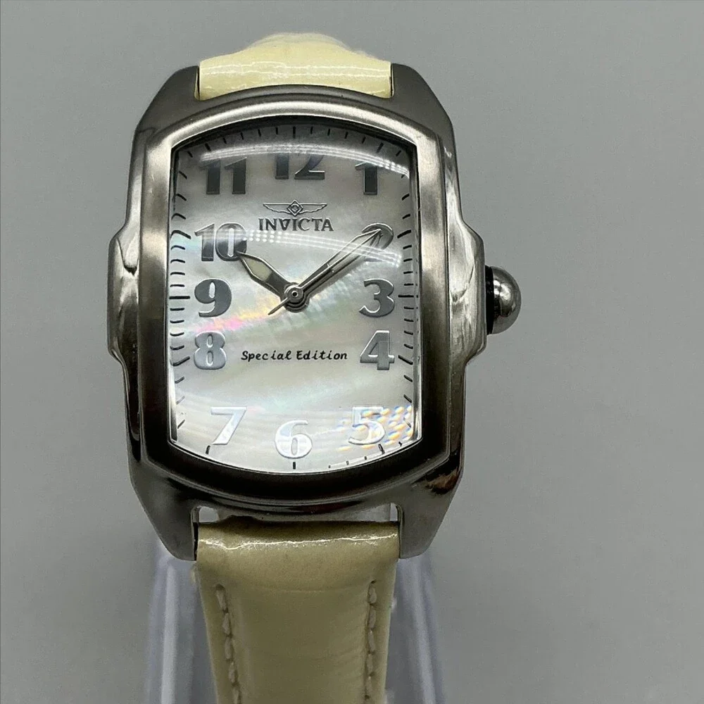 Invicta Lupah Womens Watch 29mm White MOP Special Edition Leather New Battery